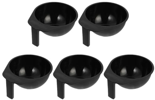 WESIEVYA Set 5 Ciotole per Tinta Resistenti senza Reazioni Chimiche in Abs Nero Chioma Professionali per Saloni e Miscelazione Colori