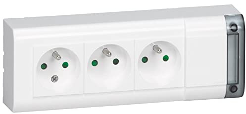 Legrand LEG50609 Steckdosenleiste 3-fach, Typ E, zur Montage, ohne Kabel
