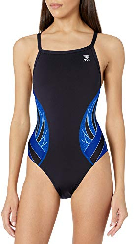 TYR Phoenix Costume da Bagno Insertato, Donna, Nero/Blu, M