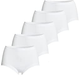con-ta Conta Taillenslip 5er Spar-Pack, Slip für perfekte Bequemlichkeit, Klassische Damenwäsche, Slip aus 100% Baumwolle, weiß | 44/XL