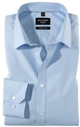 OLYMP Herren Businesshemd Langarm No.Six,Einfarbig,super Slim,Urban Kent,hellblau 10,42