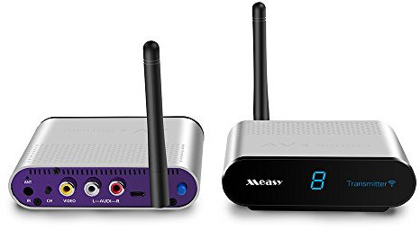 Measy sans Fil AV émetteur 8 canaux Audio vidéo RCA émetteur et récepteur pour Le Streaming Audio vidéo à partir de Satellite, DVD, lecteurs ect à la télévision (AV220)
