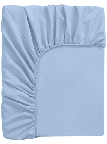 Lenzuolo sotto Jersey in Cotone Elasticizzato con Angoli disponibile in 3 misure - Matrimoniale - Azzurro