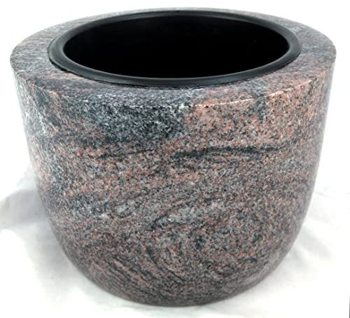 designgrab Modern - Ciotola per tomba, diametro 25 cm, in granito Paradiso