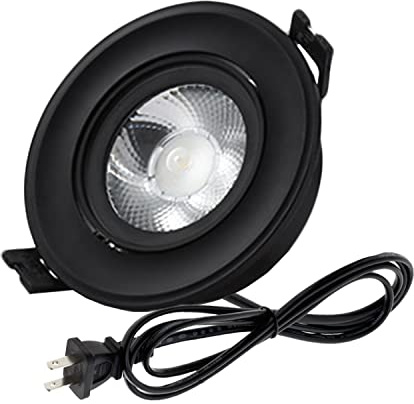 Kiven Plug-in LED Flush Mount Ceiling Light,3.5inch 5W Dimmable Ceiling Lights,3000K/4000K/6500K Control by Wall Switch,Round Lighting Fixture for Kitchen,Bedroom,Living Room,Dining Room,Closet