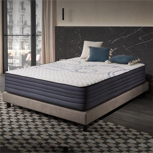 Naturalex - Perfectsleep - Colchón 150x200 cm Núcleo Híbrido - 30 cm | Híbrido - Muelles Ensacados + Viscoelástica - Semifirme - Hipoalergénico - Ergonómico - 7 Zonas Confort - Blue Látex