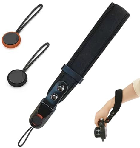 KkvoGmle Correa de mano para cámara de fotos, ajustable, cierre rápido, correa para cámara, Negro , 22.5cm