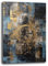 Cuadro moderno para salón vertical, abstracto, industrial, azul y dorado, cuadros modernos de pared XXL grande, impresión sobre lienzo, decoración mural mural decoración de pared dormitorio cocina (8,