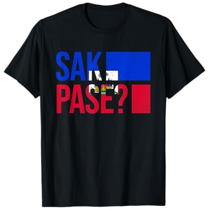 Haitian Flag Day Retro Creole Pride Haiti Flag Sak Pase T-Shirt