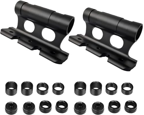 Ragyzity Bike Fork Mount, 2PCS Bicycle Fork Mount Truck Block, Quick Release MTB Thru Axle Carriers Aluminum Alloy Bicycle Fork Bracket Frame, 8 Removable Fittings 100×5/100×12/100×15/110×15mm