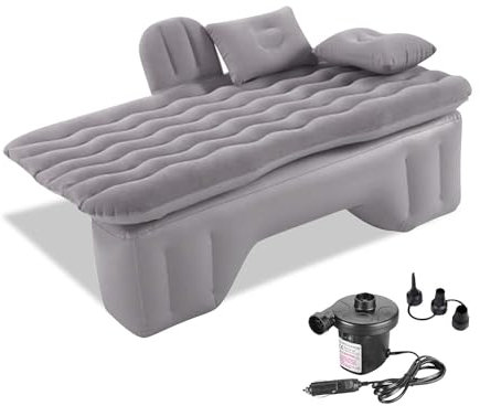 Aufblasbare Auto-Luftmatratze für VW Caddy Maxi Panel Van IV 2015-2019, Tragbare Aufblasbare Matratze Geeignet für Autozubehör Auf Dem Rücksitz,Gr-ey