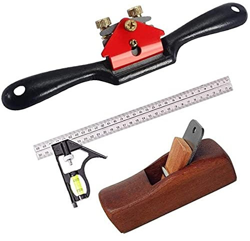 PXAMORTEL Carpenters Plane,Handed Flat Planer Tool 3PCS Carpentry Tools,Adjustable 9 Inch with Flat Base and Metal Blade,4 Inch Mini Carpenter Wood Planer,12 Inch Comb