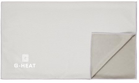 G-HEAT - Serviette de Refroidissement Microfibre XL | 120 x 50cm | Serviette de Sport Rafraichissante | Anti-Transpiration | Légère & Séchage Rapide | Idéale pour Fitness, Yoga, Randonnée (Gris)