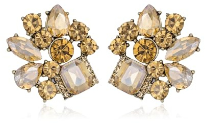 Clearine Sparkly Rhinestone Marquise Teardrop Emerald Cut Statement Dangle Drop Earrings for Women Bride Bridesmaid Wedding Party Prom Jewellery Accessories
