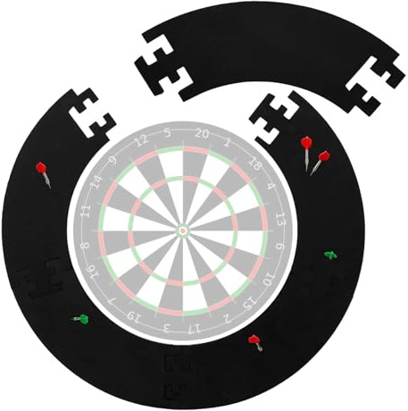 Dartscheibe Schutzring, Dart Wandschutz,5-Teiliges Set aus Eva-Material, Dart Catchring Surround, Wandschonende Dartscheibe, Innendurchmesser 45cm, Außendurchmesser 71,5cm, Universeller