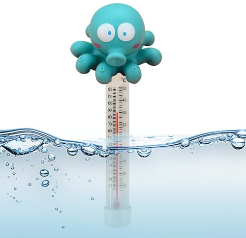 Ahuuen Termómetro Flotante Para Piscinas,Termómetro Flotante Con Cuerda Y Diseño De Animales - Accesorio Para Piscina Spa Lago Infantil Ducha Exterior Interior Acuario Doméstico