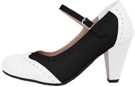 Pumps, scarpe da ballo da donna con glitter argento, con tacco a blocco, con paillette, classiche, eleganti, con brillantini, chic, con tacco alto, Capodanno, Nero , 35 EU