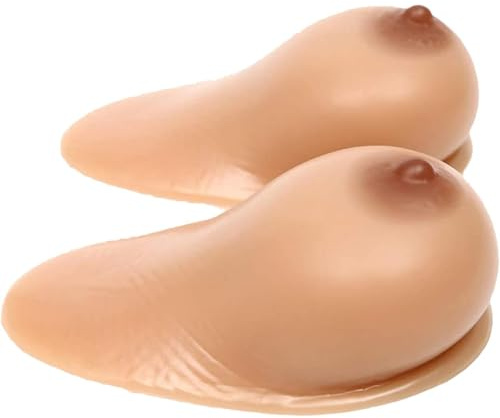 Självhäftande Silikonbröstproteser Med Långa Droppar, 1 Par Lösbröst-BH-inlägg(Suntan,C Cup (800g/Pair))