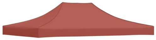 HOMELEN Partytält tak ersättning 4 x 3 m terrakotta 270 g/m² Oxford PVC UV-skydd vattentätt för vikbar paviljong