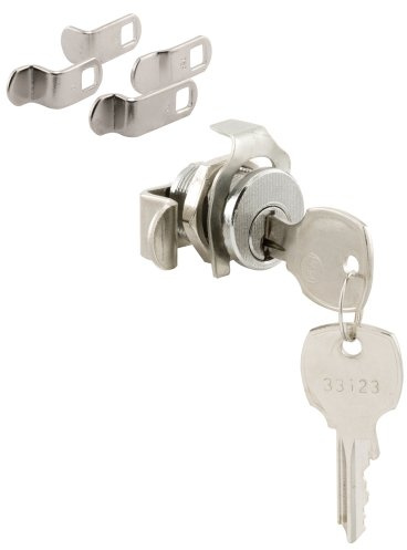 Prime-Line S 4573 Mailbox Lock – Replacement, Multipurpose Mailbox Lock for Several Brands – NA-14 Keyway, Opens Counter-Clockwise with 90º Rotation, Nickel Finish (1 Set)