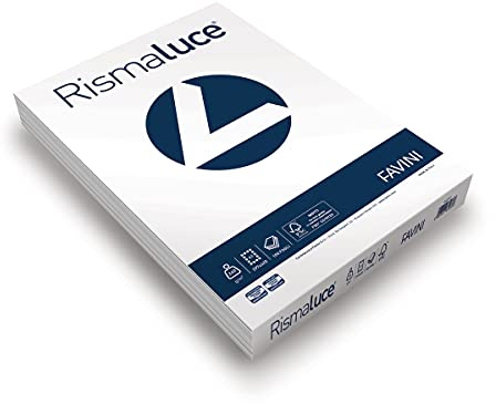 Favini A670123 Rismaluce colore BIANCO Risma 100 cartoncini da 240 gr Formato A3 (29,7x42 cm) Made in Italy