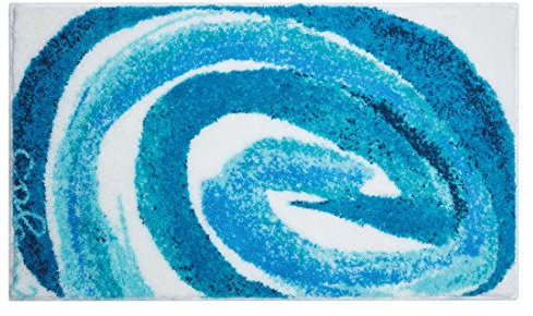 Grund COLANI Exklusiver Designer Badteppich 100% Polyacryl, ultra soft, rutschfest, ÖKO-TEX-zertifiziert, 5 Jahre Garantie, Colani 42, WC-Vorlage o.A. 50x60 cm, türkis, 50x60 cm Vorlage o.A.