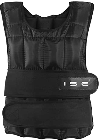 ISE 5,10,15,20,25,30 kg verstellbare Gewichtsweste Warnwesten für Gewich Training Krafttraining Übung ﻿ (10, Kilogramm)