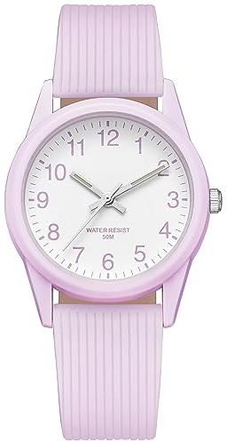 CIVO Kinderuhr Analog Armbanduhr Kinder Mädchen Junge Wasserdicht Leuchtend Violett Silikon Armband Uhr Kinder Leicht zu Lesen 5ATM Quarz Kinderuhren, Mädchen Geschenke 4-12 Jahre