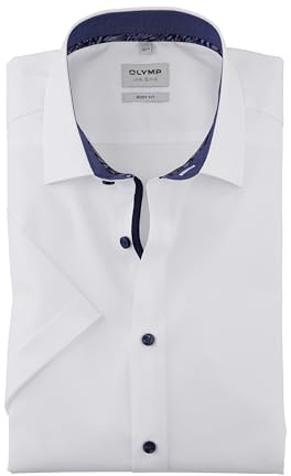 OLYMP Chemise à manches longues pour homme, coupe ajustée, chambray, coupe ajustée, New York Kent-2, Blanc 00, 38