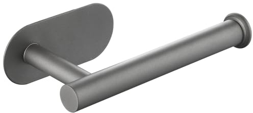 Portarrollos de Papel higiénico Autoadhesivo, de Acero Inoxidable de, sin Agujeros, Adecuado para baño, Cocina, lavadero, Gris
