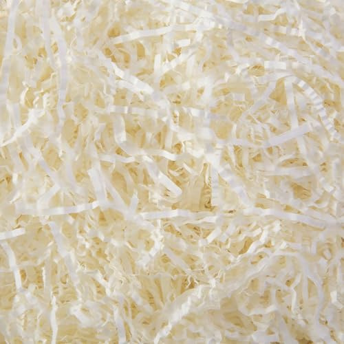 400g White Shredded Tissue Paper for Gift Boxes & Hampers, Soft Hamper Filling and Packaging Filler
