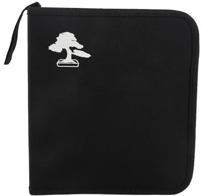 Borsa Porta Attrezzi per Bonsai, con Porta Forbici da Giardino, Design Portatile per giardinieri Domestici, abbattitori, Materiale in Tessuto, Accessori Giardinaggio, 255 x 225 mm (Nera)