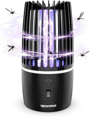 Lampada Antizanzara, 2 in 1 Lampada Antizanzara Elettrica con Luce UV, Effettiva Antizanzare Elettrico per Giardino Domestico Cucina Interna ed Esterna, Campeggio, Mosche, Falene (Nero)