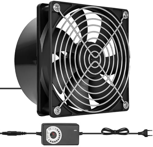 Ventilador de tubo de 100mm, ventilador de extracción, ventilador de conducto con regulador de velocidad, ventilador DC12V para cocina, baño, garaje, invernadero - Silencioso y resistente al calor