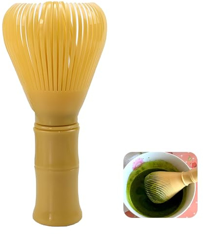 Fouet de Matcha en Resina de, Color Amarillo - para Ceremonia Japonesa de Té, Batidor de Té Matcha Duradero y Ecológico, Diseño Ergonómico y Fácil de Limpiar