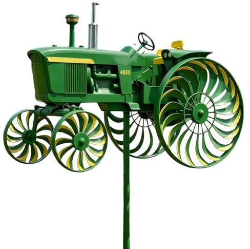 Garden Wind Sculpture, Eye-catching Design, 28x14cm, Metal Tractor Wind Spinner, Outdoor Stake Decoration, Weather-Resistant, for Garden, Lawn