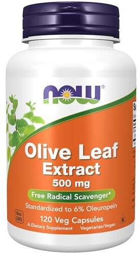 NOW Foods Supplements, Olive Leaf Extract 500 mg, Free Radical Scavenger*, 120 Veg Capsules