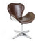 Phoenixarts Vintage Echtleder Sessel Retro Ledersessel Braun Design Drehsessel Lounge Clubsessel Möbel NEU 437