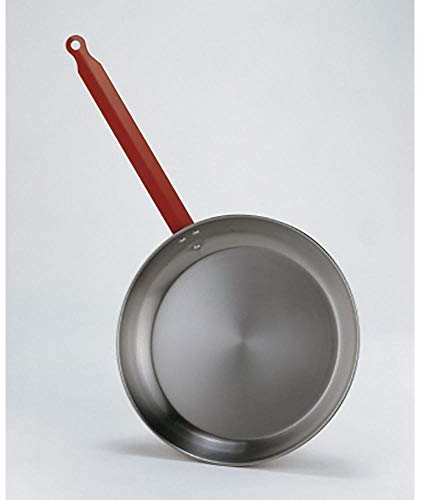 Garcima La Ideal 10226 Flache Bratpfanne aus poliertem Stahl, mit einem Griff, 26 cm, silberfarben