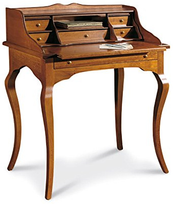 Giò Luxury Scrittoio, Stile Classico, In Legno Massello E Mdf Con Rifinitura In Noce Lucido - Mis. 78 X 50 X 94