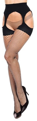 GLAMORY Mesh Ouvert Netzstrumpfhose-schwarz-L-44-46