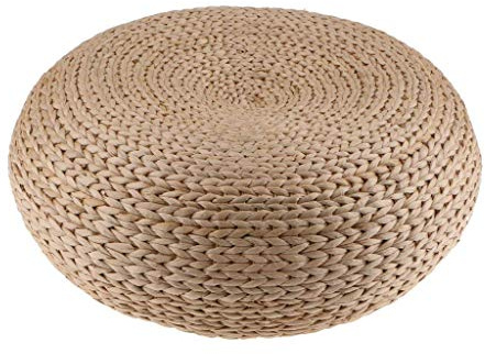HUAWELL Japaness Style Paglia Futon Lavorato A Maglia Rotondo Cuscino Dia. 40cm Pouf