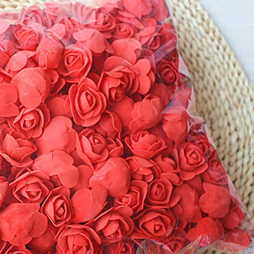 Brussel 500 piezas de espuma falsa cabeza de flor artificial 3D artificial floral cabezas para DIY ramos de boda centros de centro de mesa arreglos florales rojo