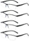 ALWAYSUV 4er Pack Lesebrille Schwarz Professor Readers Spring Hinge Anti Blaulicht Computerbrille für Männer und Frauen 2.00