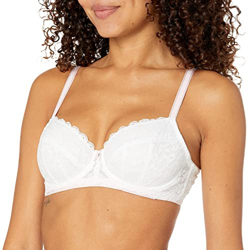 Freya Women's Offbeat Underwire Padded Half Cup Bra, Opaque, White, 32E