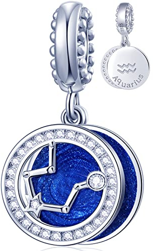 Wassermann-Tierkreiszeichen-Anhänger aus 925er Sterlingsilber – passend für Pandora-Armbänder & Ketten. Mit Sternbild-Design, ideal für Frauen/Männer/Mädchen/Jungen