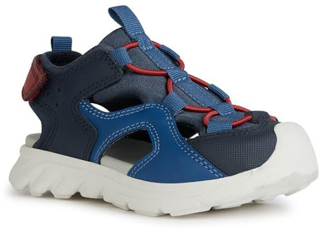 Geox Jungen J Airadyum Bo Sandal, Navy Red, 29 EU