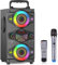 Altavoces Bluetooth, 60 W, inalámbrico, portátil, para fiestas en casa, para exteriores, con subwoofer, radio FM, luces LED de colores, micrófono, control remoto y gran potente, sonido de graves