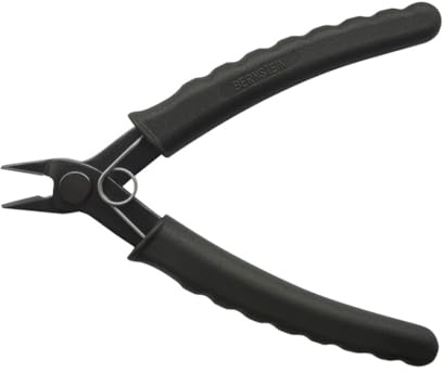 Bernstein Mini Elektronik-Seitenschneider | 135 mm | Ohne Wate Für Kupferdrähte bis Ø 1,0 mm 18AWG | Oberfläche brüniert | Mit Öffnungsfeder | ESD Griff schwarz 10^6 bis 10^9 Ohm