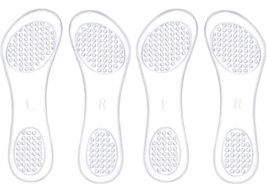 KGDUYC Plantillas Silicona Transparentes,Ideal para Todo Tipo De Zapatos,Planos,con Tacón Alto,Tacon Bajo Sandalias O Zapatos De Hombre,Evita La Fascitis Plantar Y Reduce El Dolor De Pies,2 Pares
